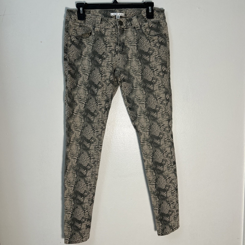 Cabi Women 4 Jeans‎ Snakeskin Print Skinny Low Rise 5pocket 6374